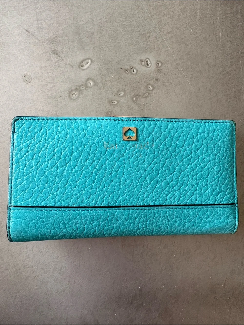 Kate Spade Turquoise Pebbled Leather Wallet